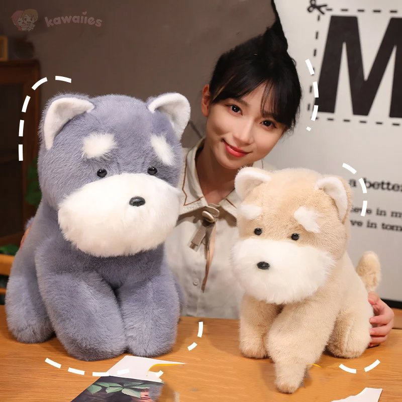 Soft Cute Schnauzer Dog Stuffed Toy