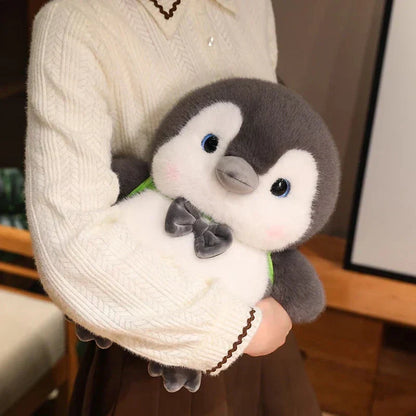Cuddly Grey Penguin Toy with Fun Kids Backpack