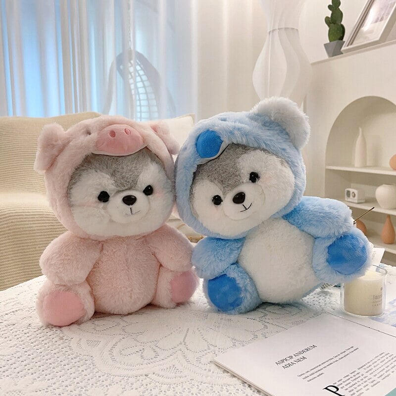 Cuddly Husky Teddy Bear Friends