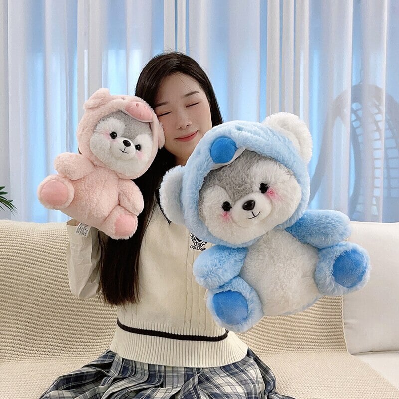 Cuddly Husky Teddy Bear Friends