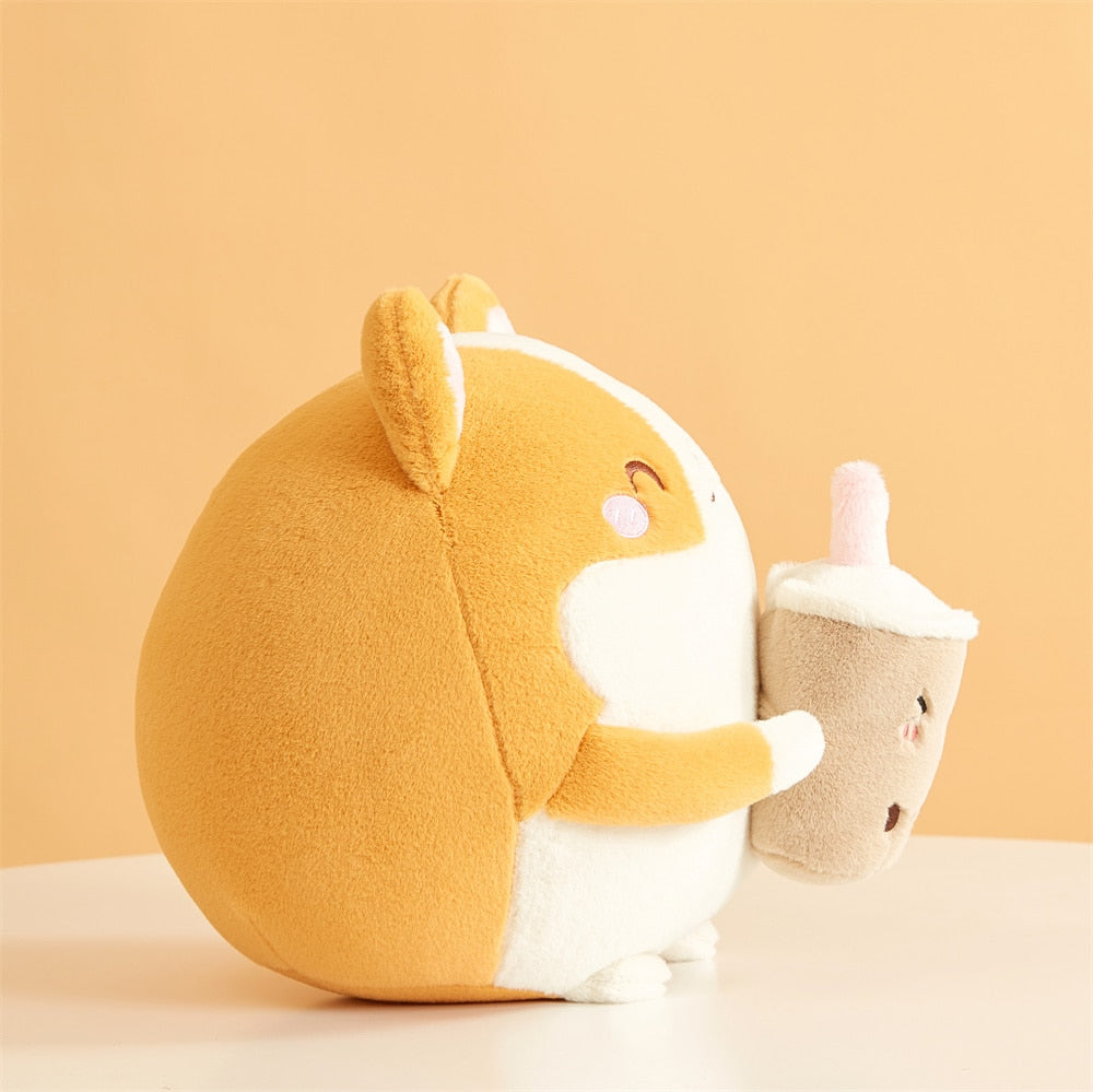 Cute Corgi Soft Bubble Tea Plush Toy