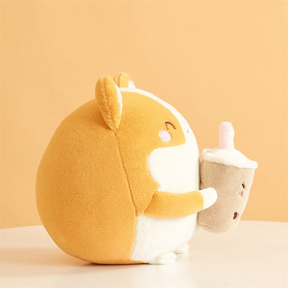Cute Corgi Soft Bubble Tea Plush Toy
