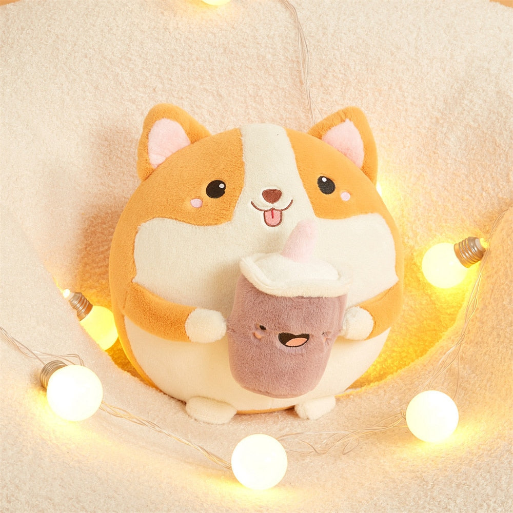 Cute Corgi Soft Bubble Tea Plush Toy - Befez