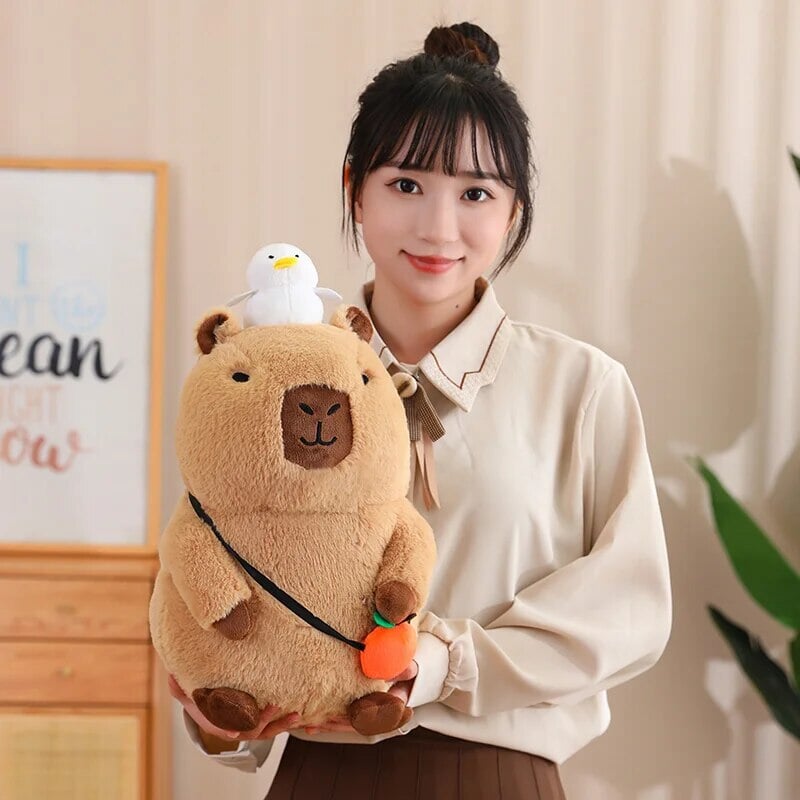 Soft Adorable Capybara with Orange Cuddle Toy