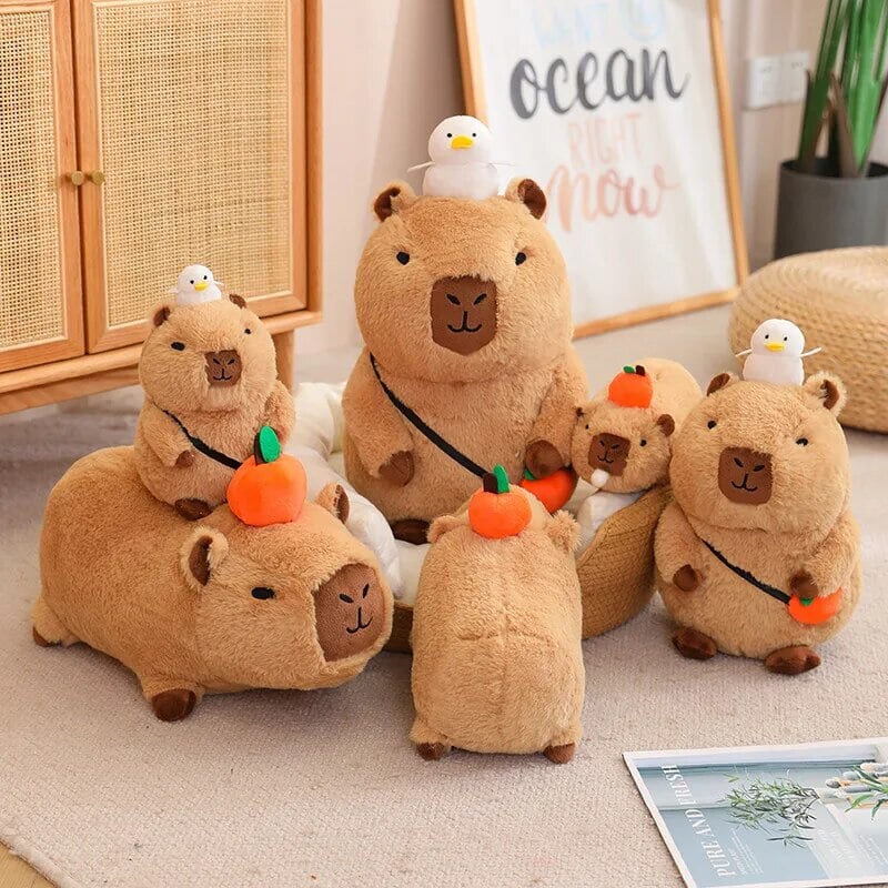Soft Adorable Capybara with Orange Cuddle Toy