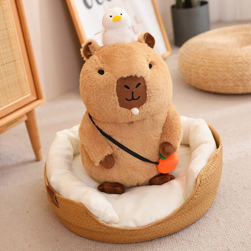 Soft Adorable Capybara with Orange Cuddle Toy
