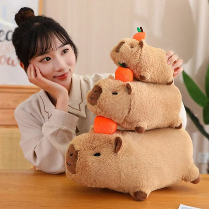 Soft Adorable Capybara with Orange Cuddle Toy