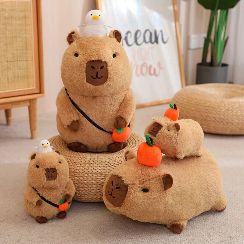 Soft Adorable Capybara with Orange Cuddle Toy