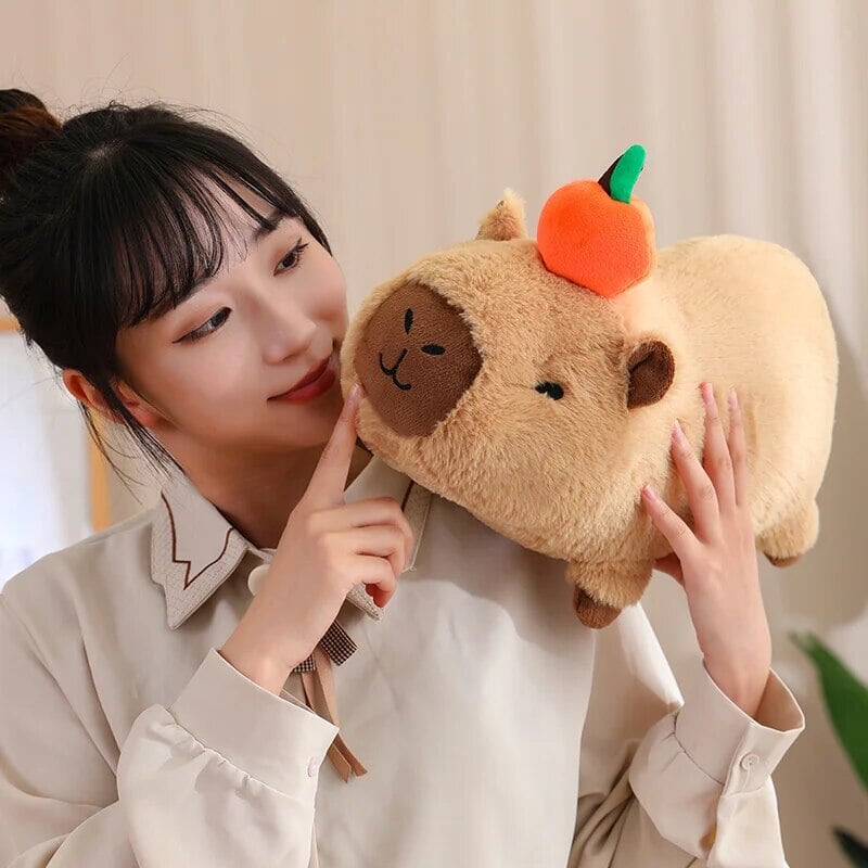 Soft Adorable Capybara with Orange Cuddle Toy