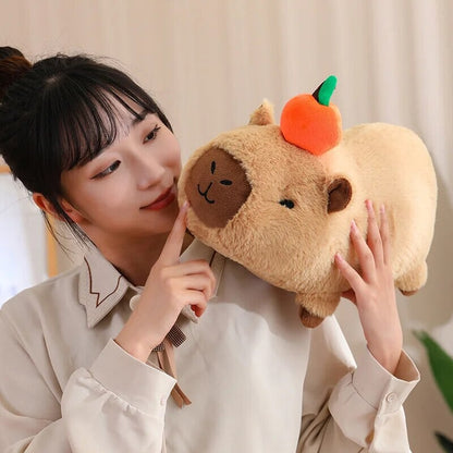 Soft Adorable Capybara with Orange Cuddle Toy