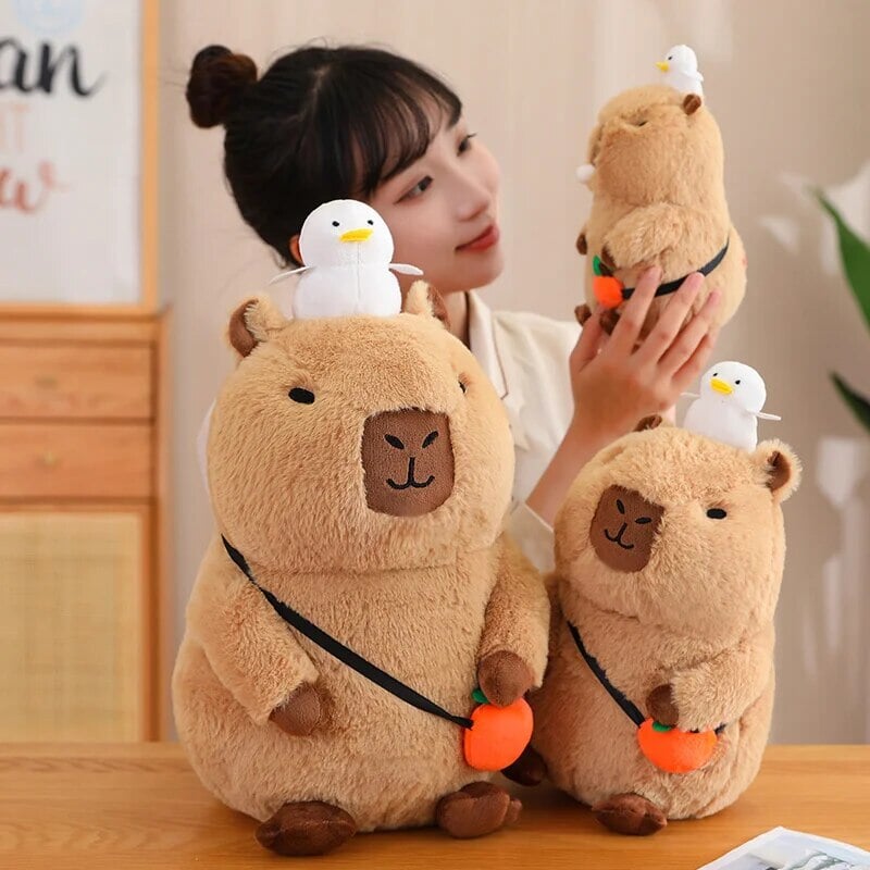 Soft Adorable Capybara with Orange Cuddle Toy