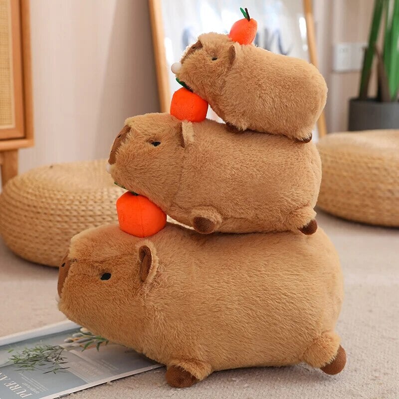 Soft Adorable Capybara with Orange Cuddle Toy