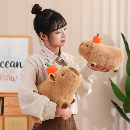 Soft Adorable Capybara with Orange Cuddle Toy