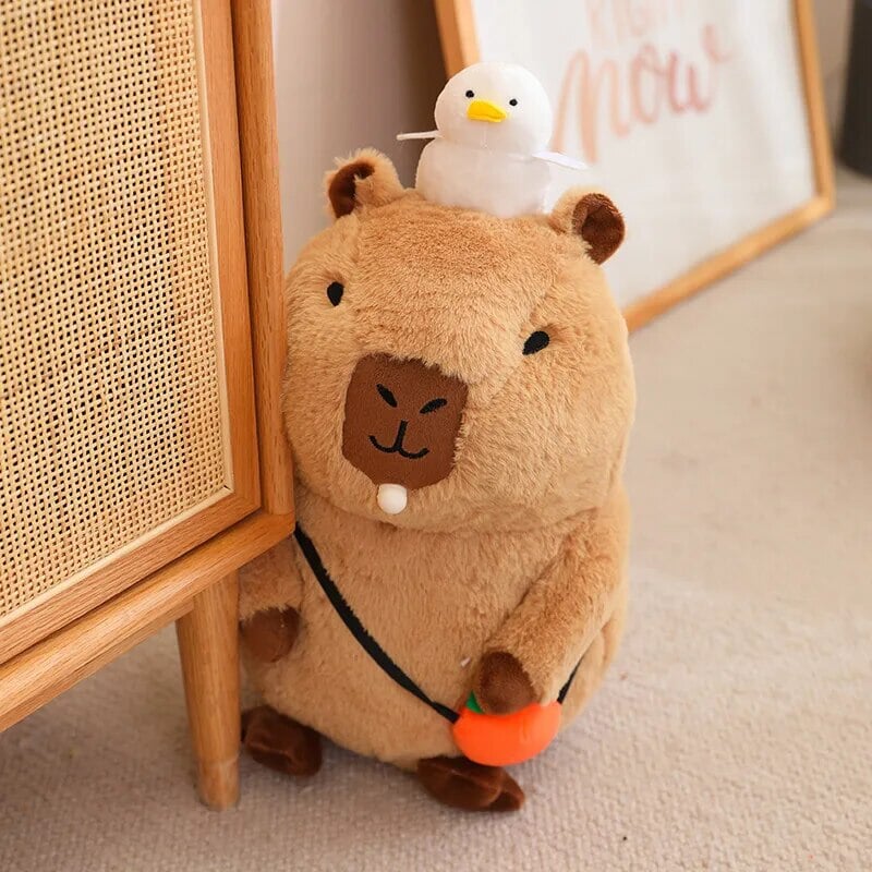 Soft Adorable Capybara with Orange Cuddle Toy