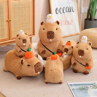 Soft Adorable Capybara with Orange Cuddle Toy