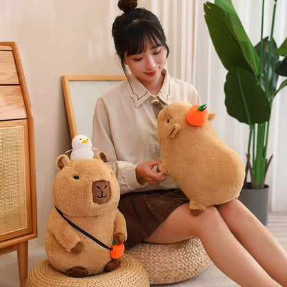 Soft Adorable Capybara with Orange Cuddle Toy