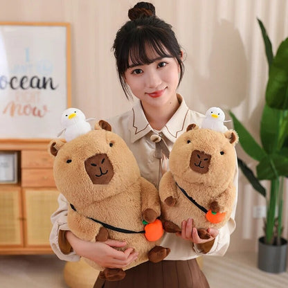 Soft Adorable Capybara with Orange Cuddle Toy