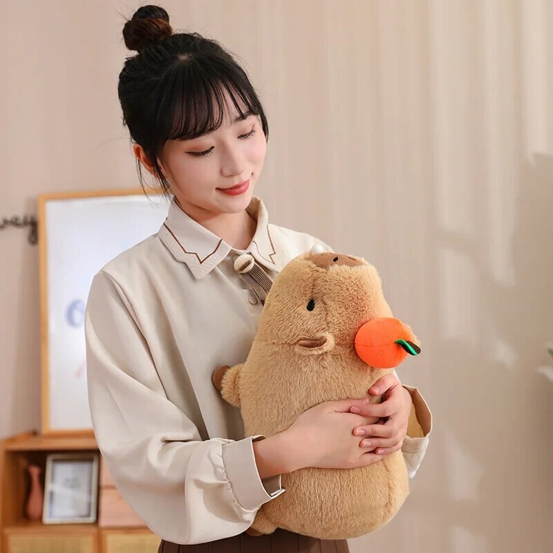 Soft Adorable Capybara with Orange Cuddle Toy