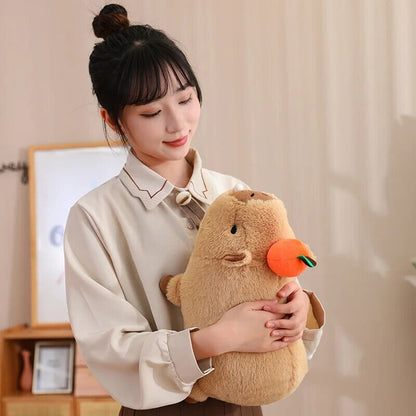Soft Adorable Capybara with Orange Cuddle Toy