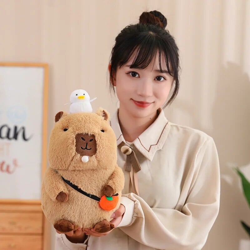 Soft Adorable Capybara with Orange Cuddle Toy