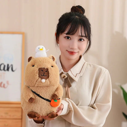 Soft Adorable Capybara with Orange Cuddle Toy