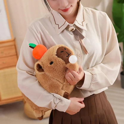Soft Adorable Capybara with Orange Cuddle Toy