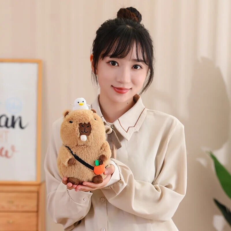 Soft Adorable Capybara with Orange Cuddle Toy