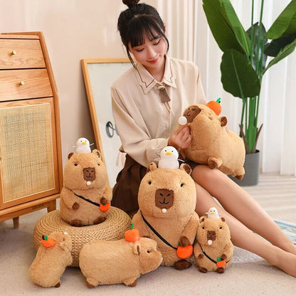 Soft Adorable Capybara with Orange Cuddle Toy