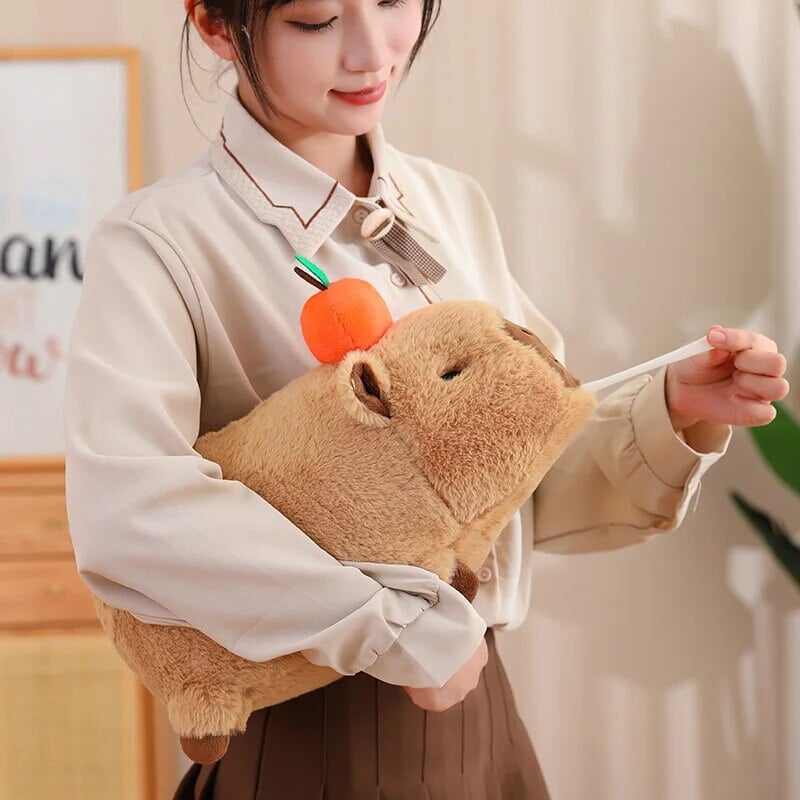 Soft Adorable Capybara with Orange Cuddle Toy