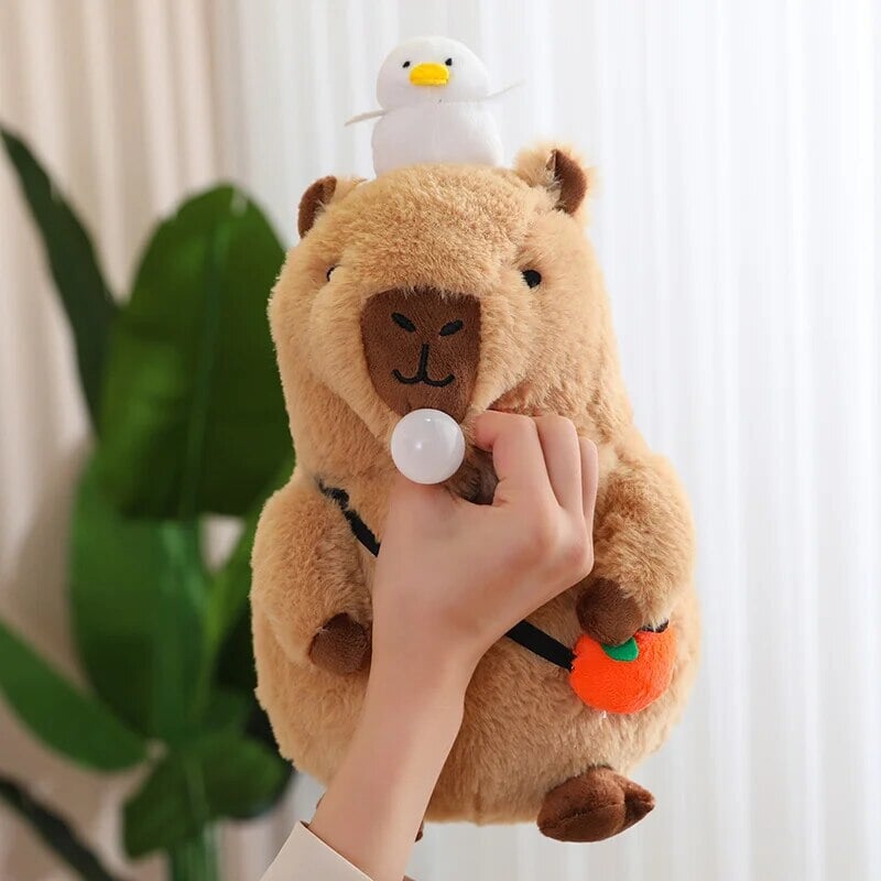 Soft Adorable Capybara with Orange Cuddle Toy
