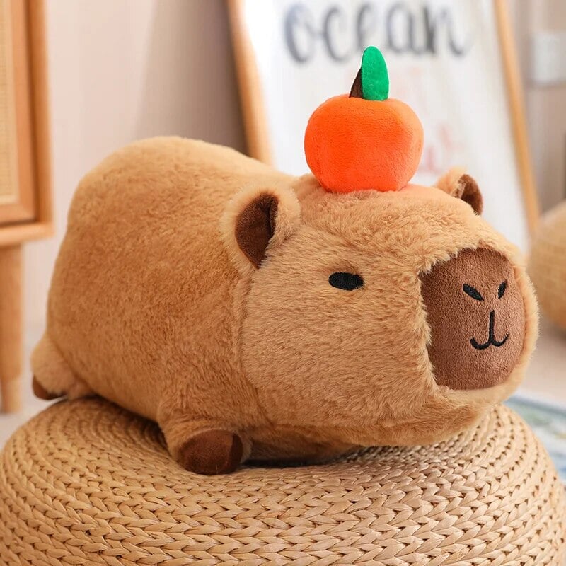 Soft Adorable Capybara with Orange Cuddle Toy