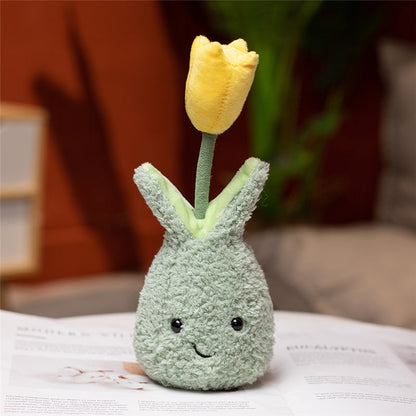 Soft Cute Tulip Flower Pot Plush Toy