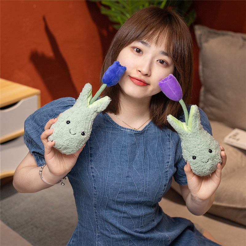 Soft Cute Tulip Flower Pot Plush Toy