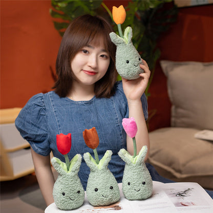 Soft Cute Tulip Flower Pot Plush Toy