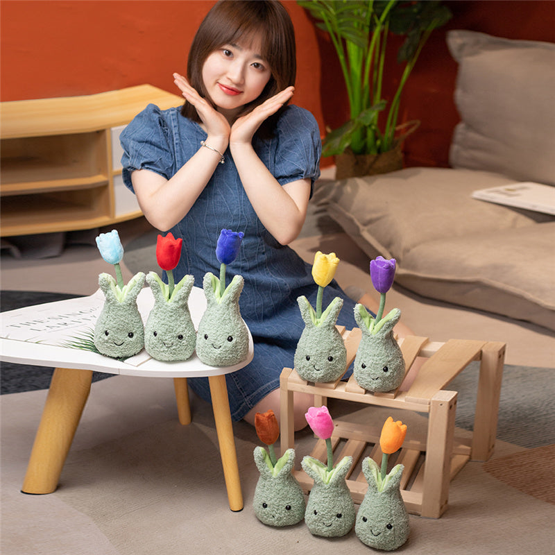 Soft Cute Tulip Flower Pot Plush Toy