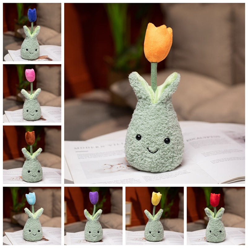 Soft Cute Tulip Flower Pot Plush Toy