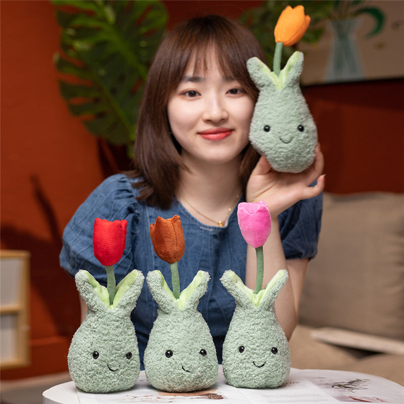 Soft Cute Tulip Flower Pot Plush Toy