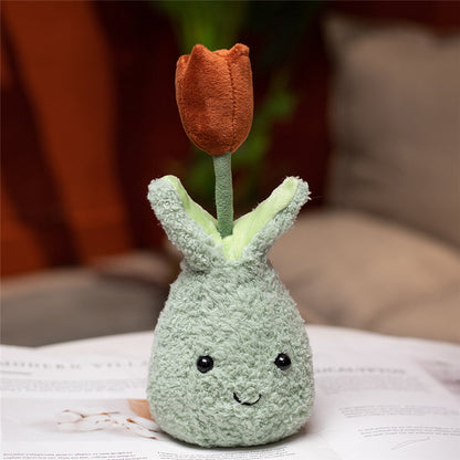 Soft Cute Tulip Flower Pot Plush Toy