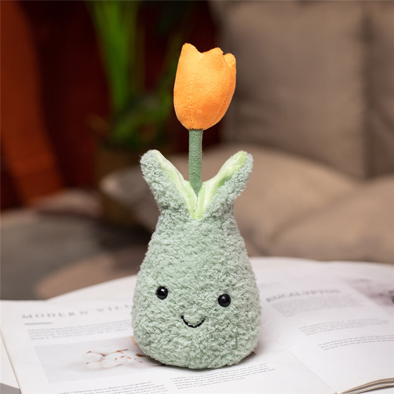 Soft Cute Tulip Flower Pot Plush Toy