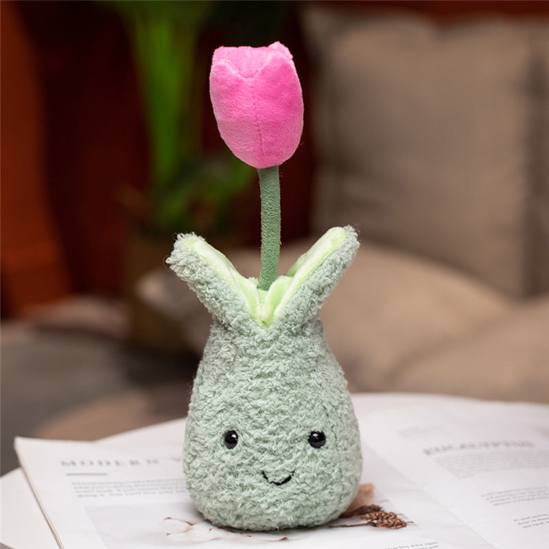 Soft Cute Tulip Flower Pot Plush Toy