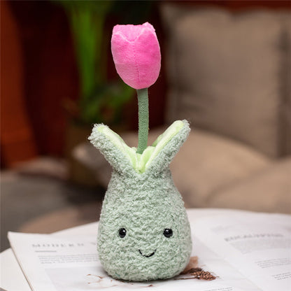 Soft Cute Tulip Flower Pot Plush Toy