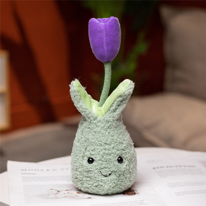 Soft Cute Tulip Flower Pot Plush Toy