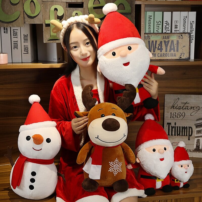 Cute Christmas Holiday Plush Toy Figures