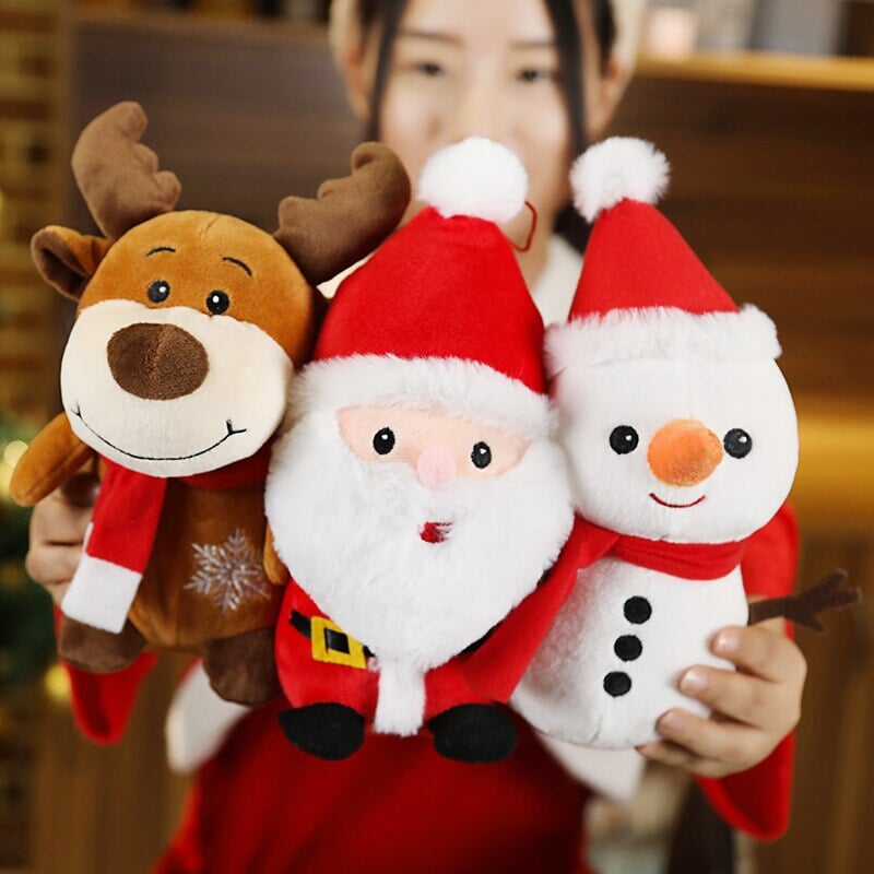 Cute Christmas Holiday Plush Toy Figures