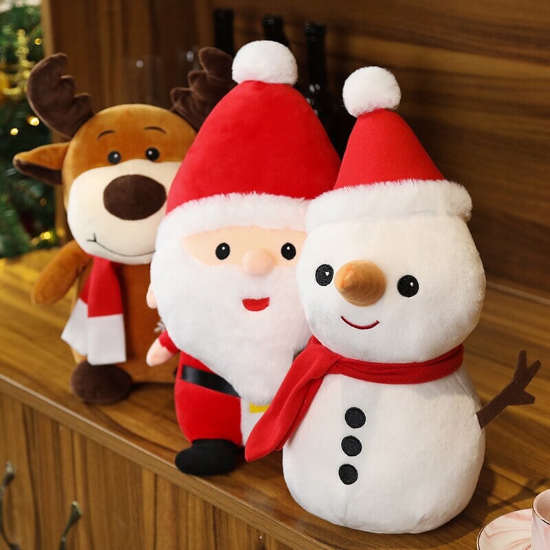 Cute Christmas Holiday Plush Toy Figures