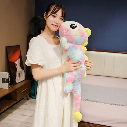 Colorful Rainbow Lizard Stuffed Animal Toy