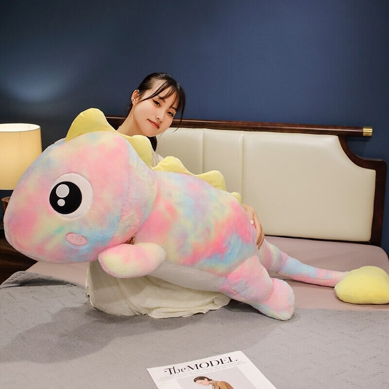 Colorful Rainbow Lizard Stuffed Animal Toy
