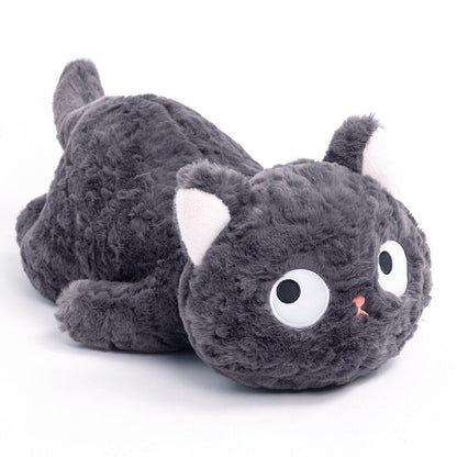 Cute Black Kitten Soft Plush Toy Laying Down