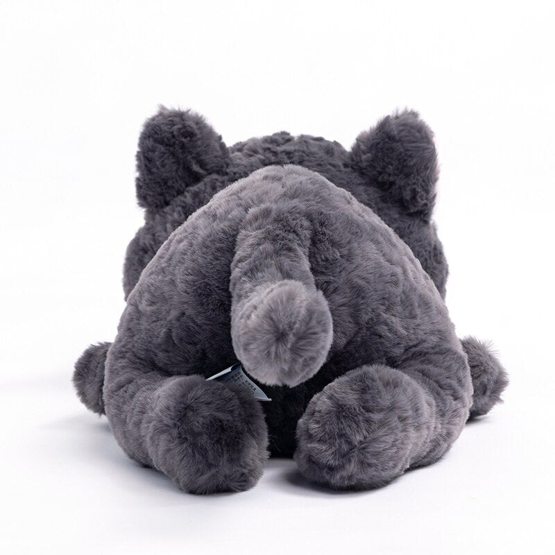 Cute Black Kitten Soft Plush Toy Laying Down
