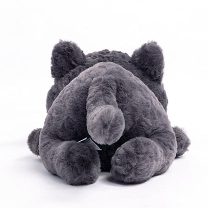 Cute Black Kitten Soft Plush Toy Laying Down